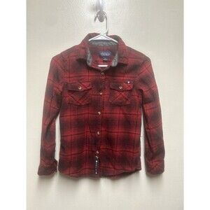 ABERCROMBIE Red  Plaid FLANNEL Button Front Shirt BOYS Size Medium